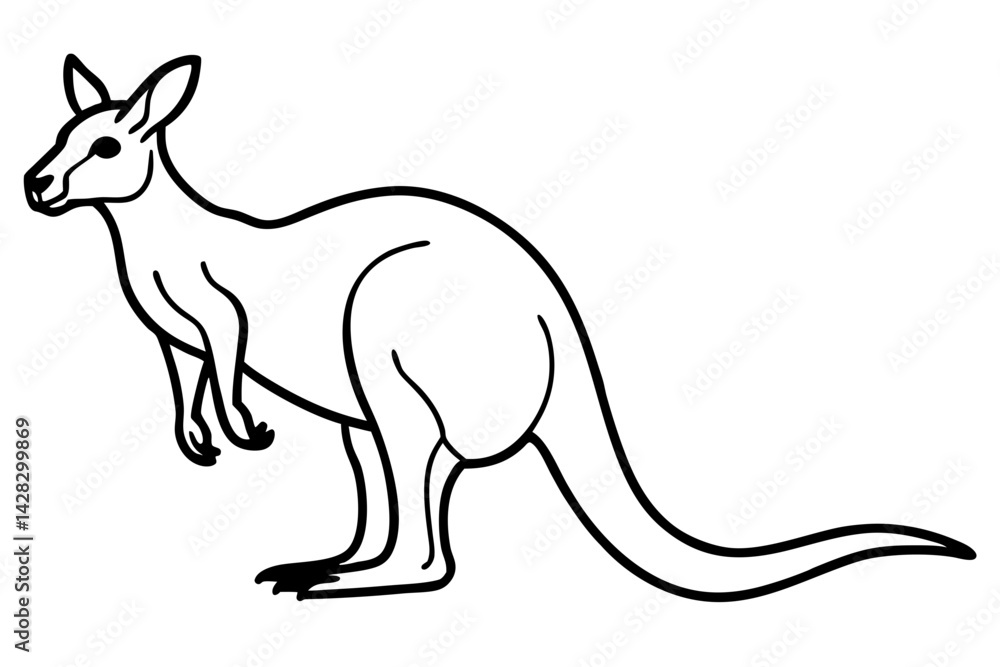 Kangaroo One-Line Sketch Kangaroo One-Line Sketch