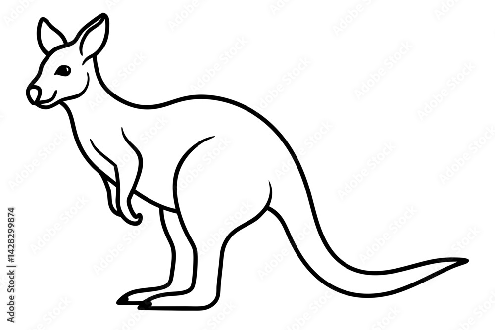 Kangaroo One-Line Sketch Kangaroo One-Line Sketch