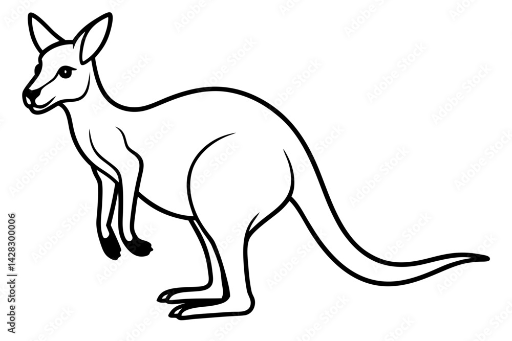 Kangaroo One-Line Sketch Kangaroo One-Line Sketch