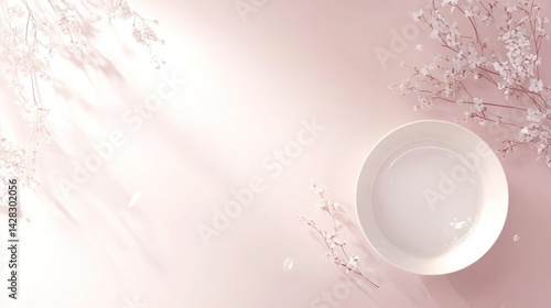 Minimalist Beauty Product Mockup with Floral Accents