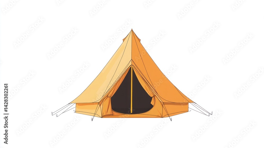 Orange canvas bell tent Orange canvas bell tent