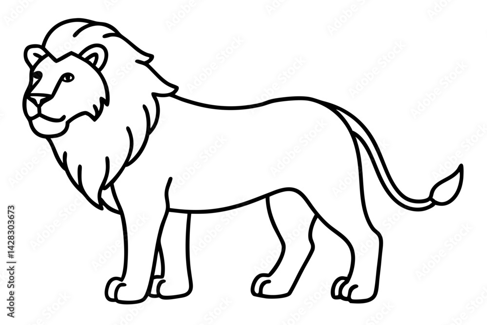 Obraz premium Majestic Lion Outline