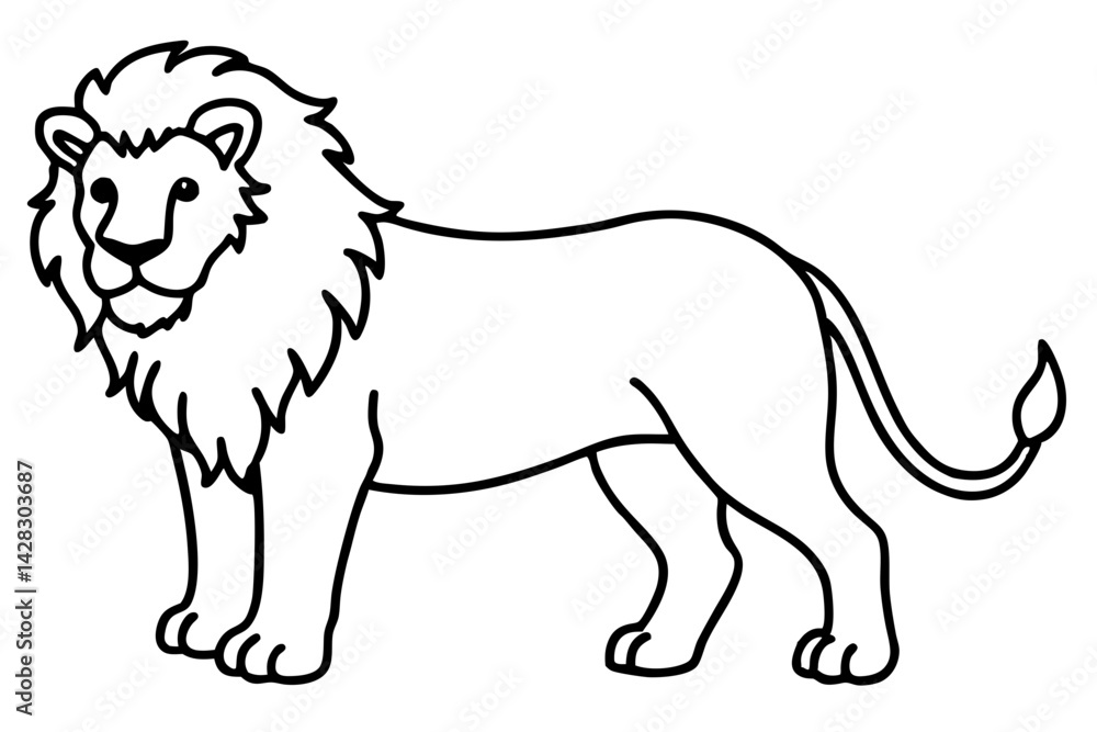 Majestic Lion Outline Majestic Lion Outline