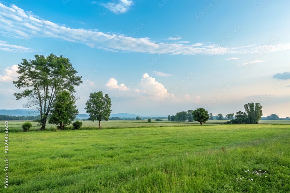 Obraz premium Green Meadow Landscape