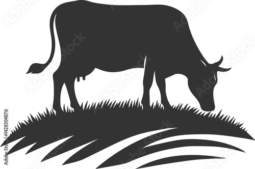 Vector silhouette of a cow