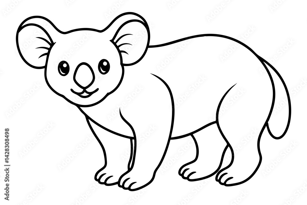 Obraz premium Minimalist Koala Line Art