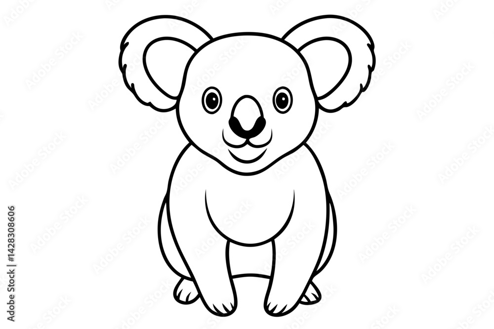 Fototapeta premium Minimalist Koala Line Art