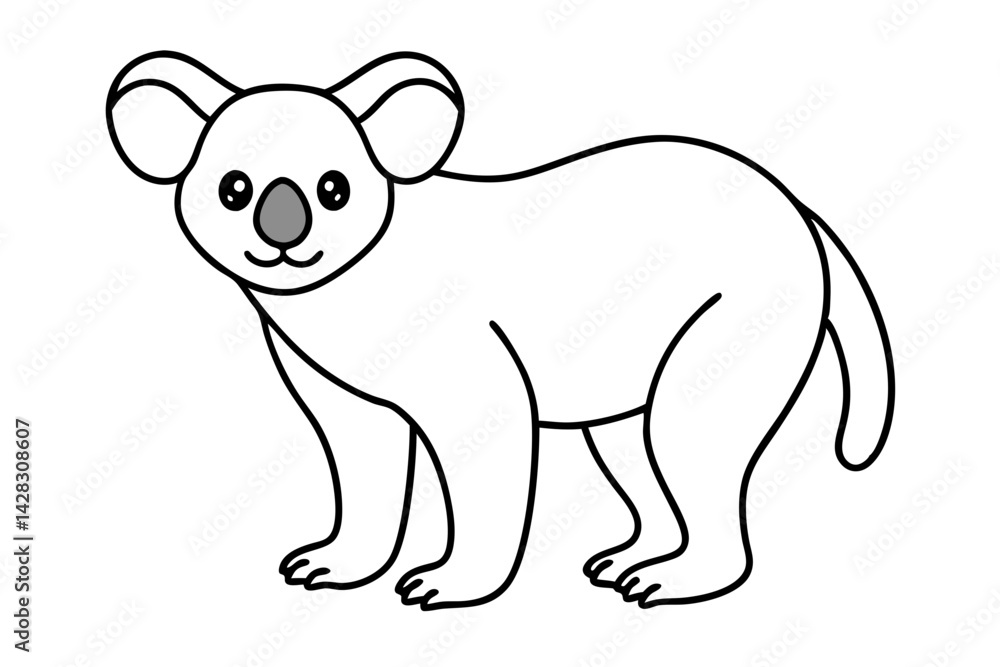 Obraz premium Minimalist Koala Line Art