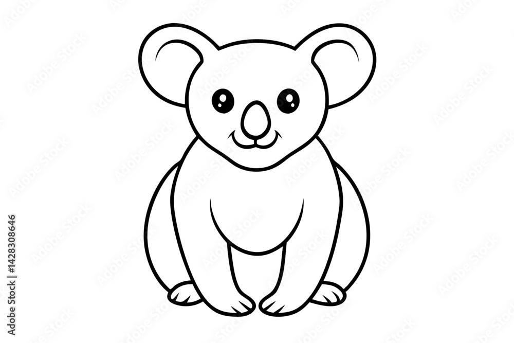 Fototapeta premium Minimalist Koala Line Art