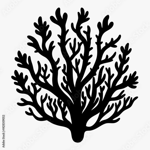 Ocean Coral Silhouette Vector Art