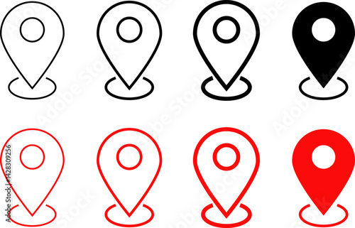 Free Download location icon set. pin icons. position symbol. Map sign - GFXLoad