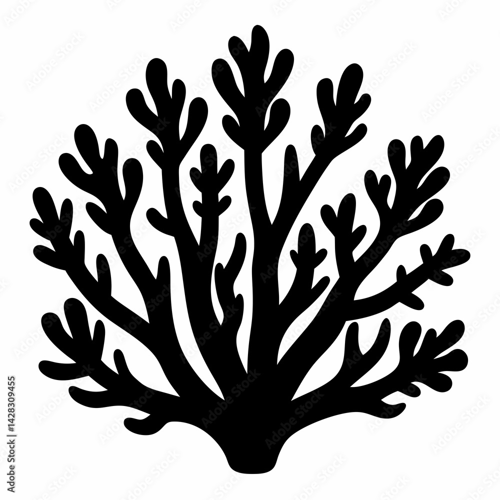 Fototapeta premium Ocean Coral Silhouette Vector Art