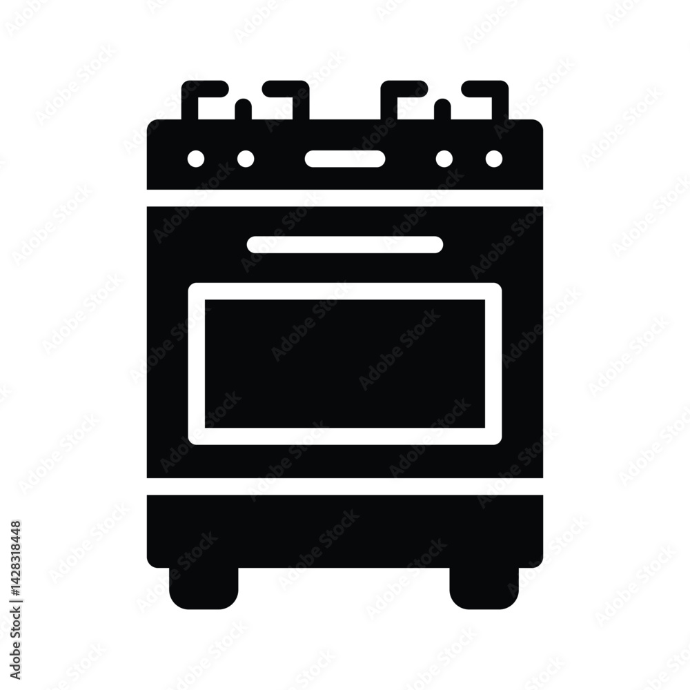 Cooking range icon creatively designed in glyph style Cooking range icon creatively designed in glyph style