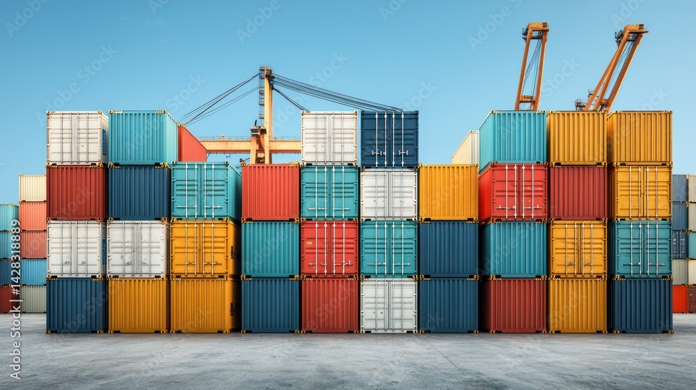 Fototapeta premium Shipping containers at a port