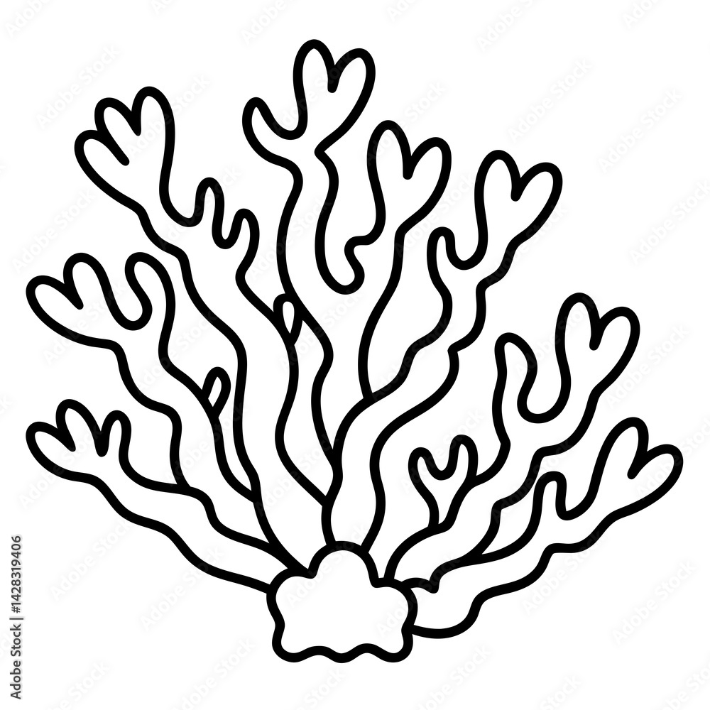 Obraz premium Romantic Coral Reef Line Art Design