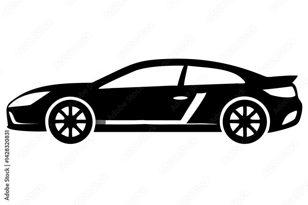 Fototapeta premium Car Icon Illustration for Vehicle Graphics, Automotive Design, Transportation Symbol