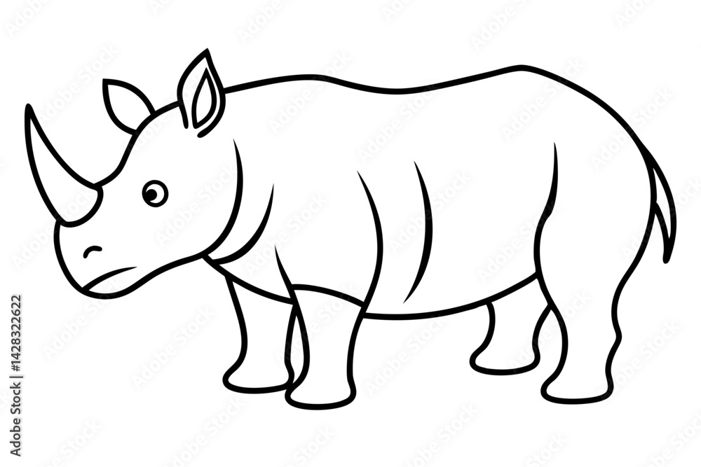 Obraz premium Minimalist Rhino Vector