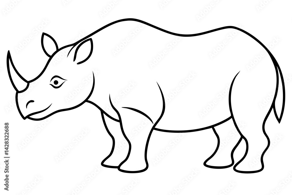 Fototapeta premium Minimalist Rhino Vector