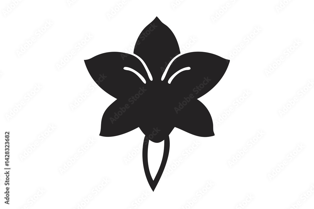 Daffodil Silhouette Illustration for Floral Art, Spring Bloom Graphics, Nature-Inspired Sketch Daffodil Silhouette Illustration for Floral Art, Spring Bloom Graphics, Nature-Inspired Sketch
