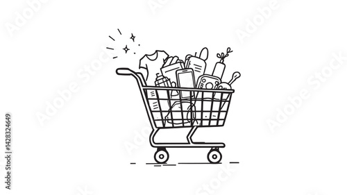 Flash sale line art simple and modern design illustration