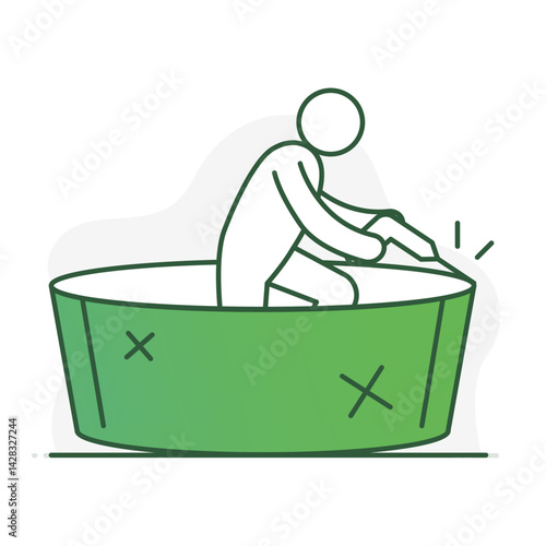 Cleaning Hot Tub Icon. Activity-based illustration for lifestyle, home, or outdoor task contexts