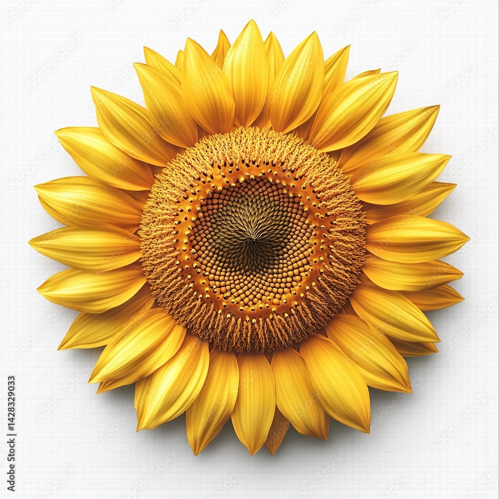 Fototapeta premium A beautiful sunflower isolated on a white background