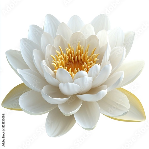 A beautiful water lily flower isolated on a white background
