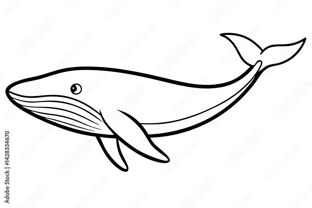 Fototapeta premium Minimalist Whale Vector