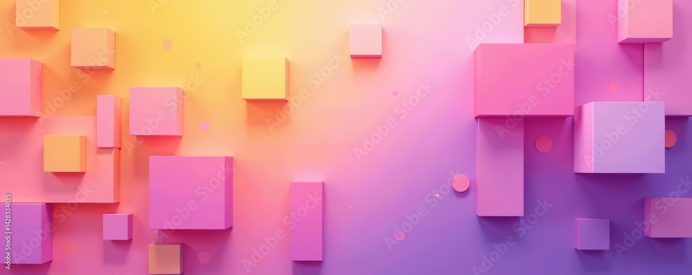 Pastel purple and yellow squares with pink accents abstract background, layout, digital Pastel purple and yellow squares with pink accents abstract background, layout, digital