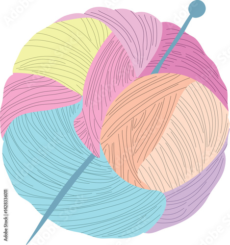 knitting yarn and knitting needles