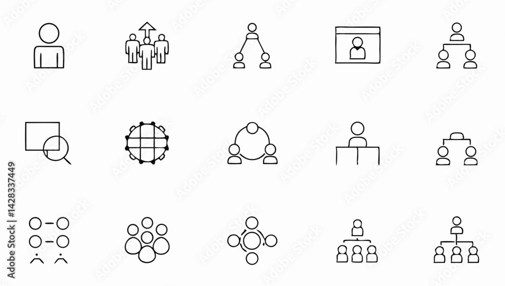 Fototapeta premium workshop set of web icons in line style business (1).eps