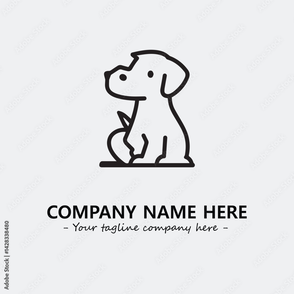 Obraz premium Dog illustration black and white for logo company vector image