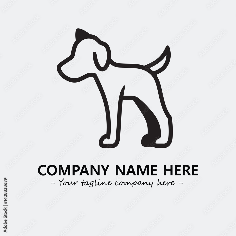 Dog illustration black and white for logo company vector image Dog illustration black and white for logo company vector image