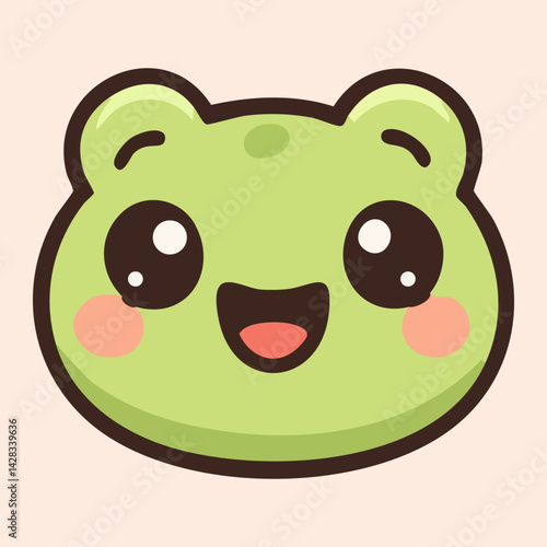 Happy baby frog with wide smile and joyful expression