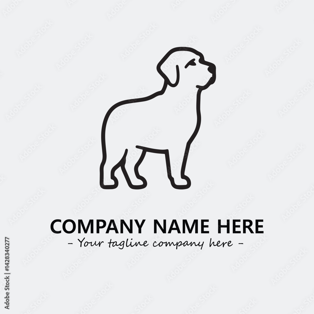 Obraz premium Dog illustration black and white for logo company vector image
