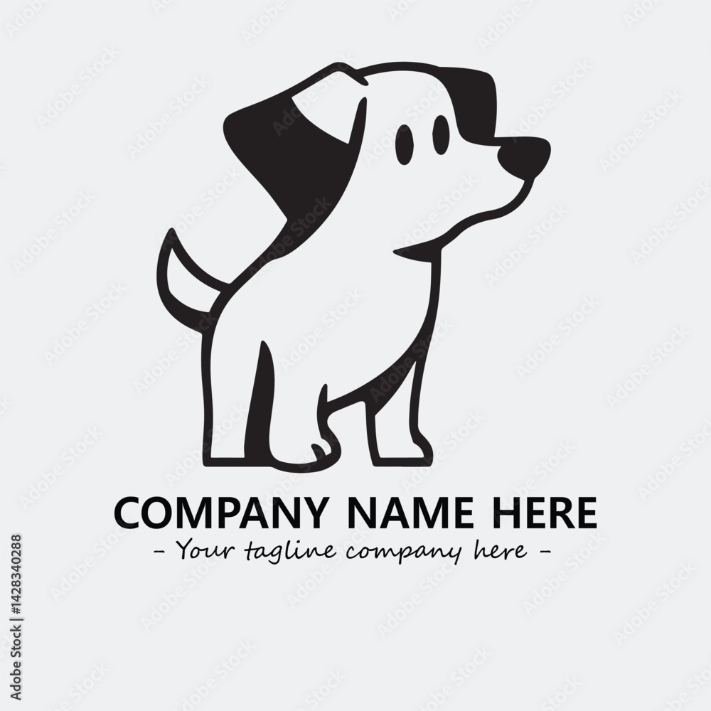 Fototapeta premium Dog illustration black and white for logo company vector image