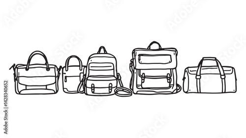 Handbag line art trendy accessory design for online store visuals