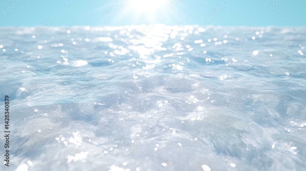 Ocean waves, bright light
