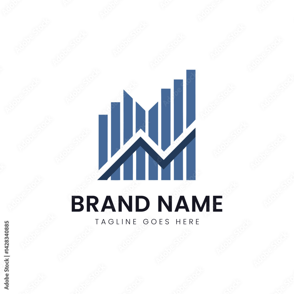 Abstract logo design featuring blue bar graphs showcasing growth and progress, suitable for financial or corporate branding. Abstract logo design featuring blue bar graphs showcasing growth and progress, suitable for financial or corporate branding.
