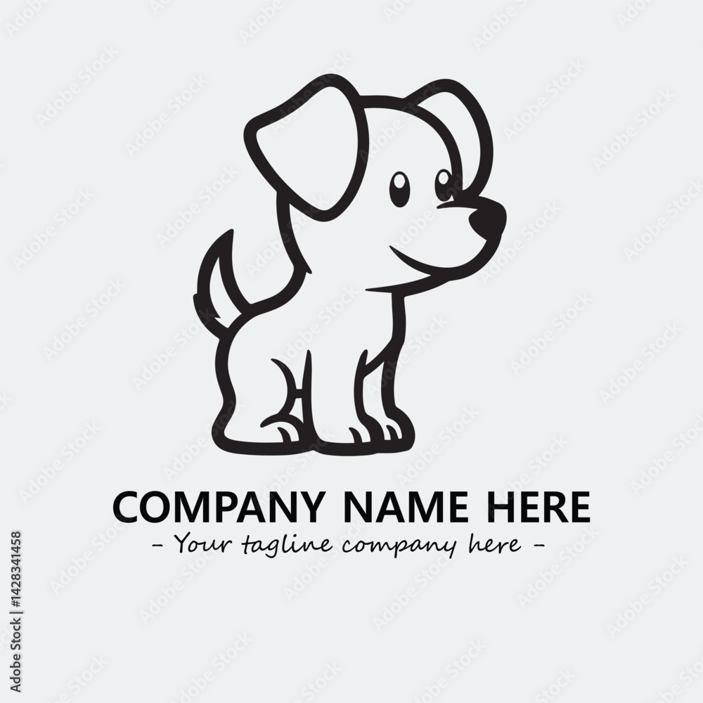 Obraz premium Dog illustration black and white for logo company vector image 