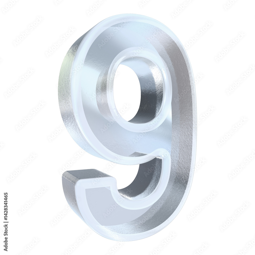 3D Ice Stone Numbers 9 3D Ice Stone Numbers 9