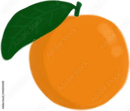 cute orange watercolor illustration