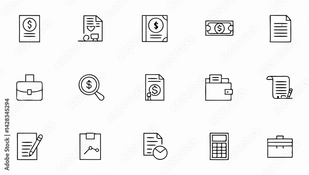 accounting set of web icons in line style account.eps accounting set of web icons in line style account.eps