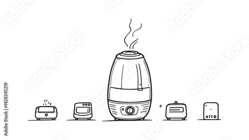 Humidifier line art modern simple clean design for home decor