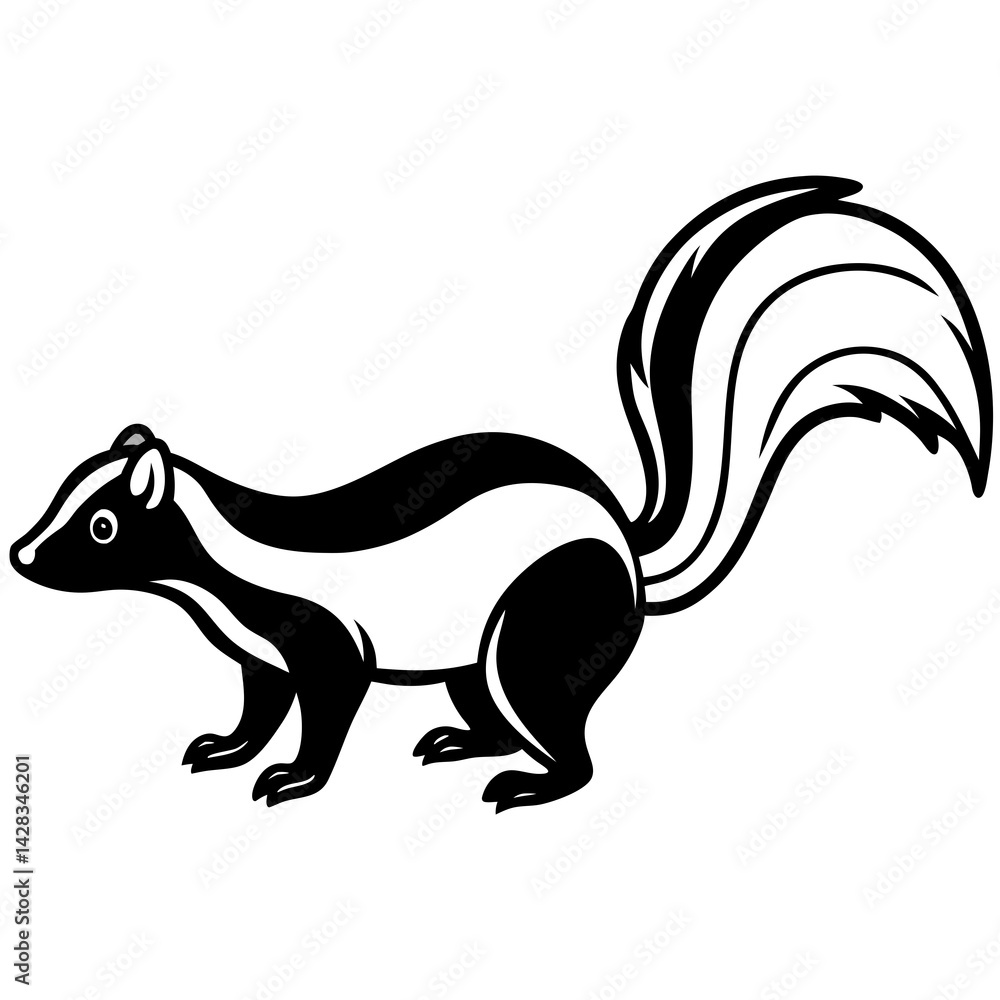 Modern Skunk Outline Design Modern Skunk Outline Design