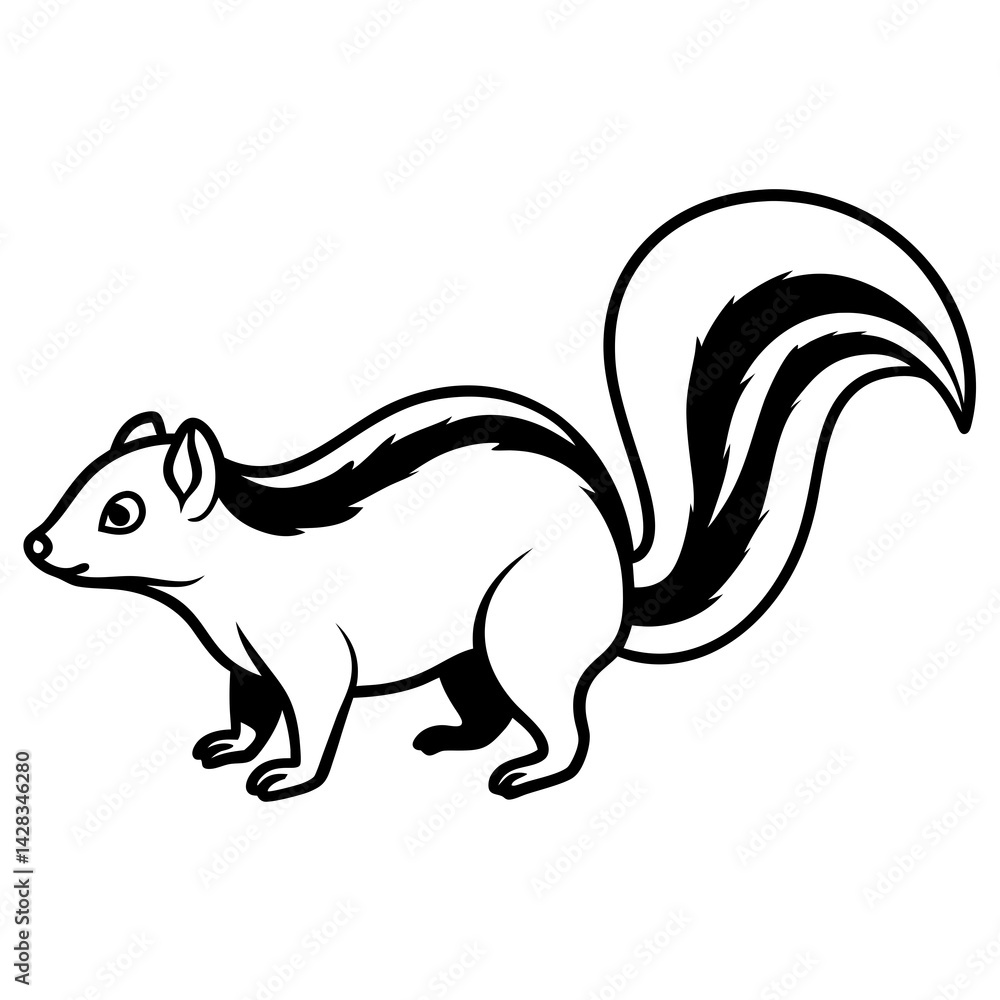 Modern Skunk Outline Design Modern Skunk Outline Design