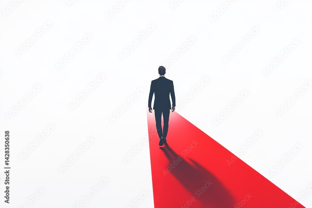 Obraz premium Businessman walking on red carpet (7)