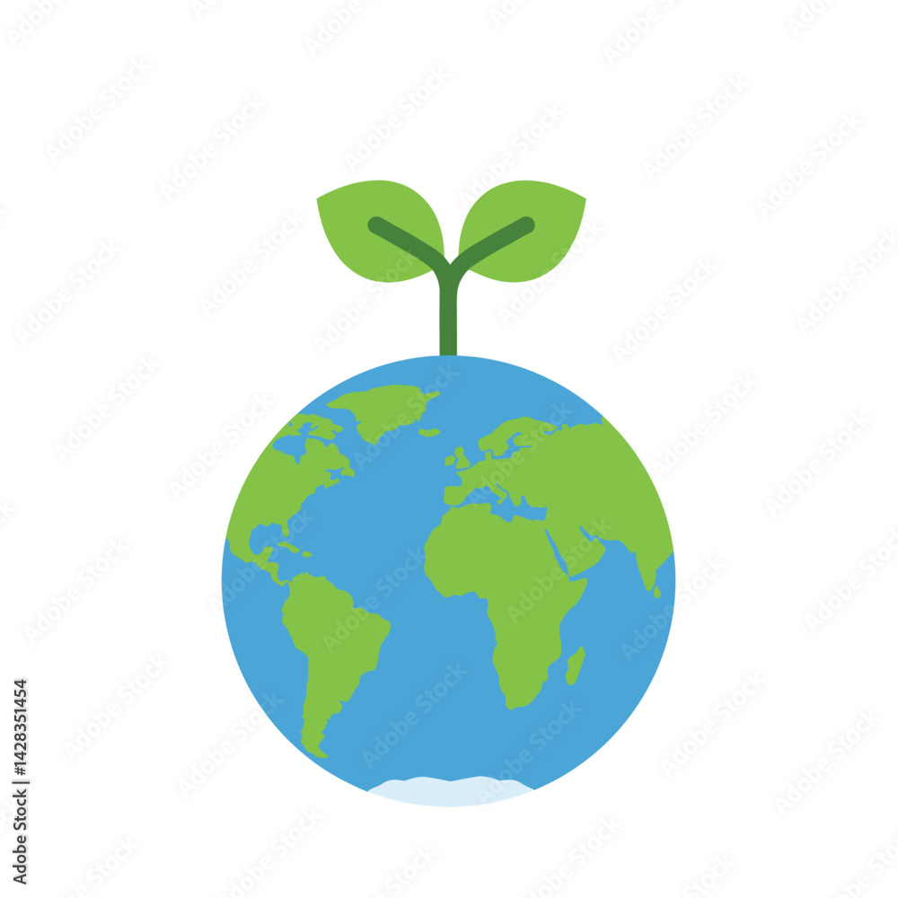 Globe with Sprout Icon Globe with Sprout Icon