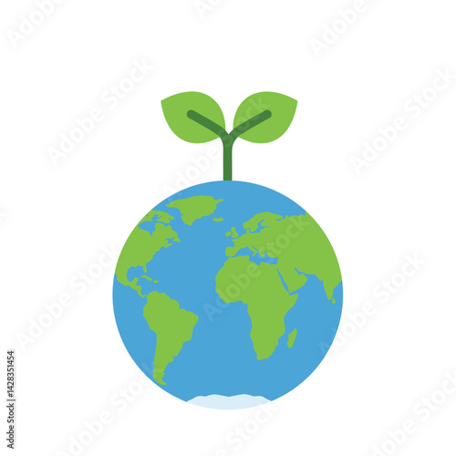 Globe with Sprout Icon