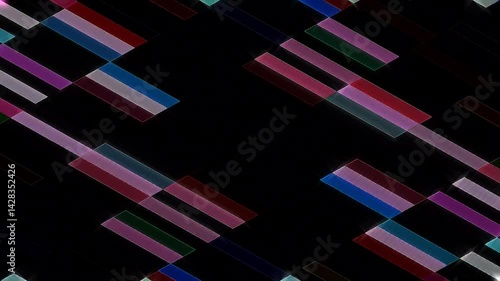 Wallpaper Mural 3D Abstract shining bright lines set wave, colorful, black background	 Torontodigital.ca